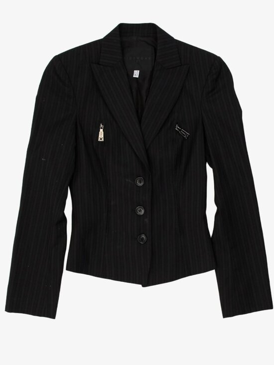 Richmond X Jackets & Blazers - RICHMOND X WOOL CROPPED PINSTRIPE BLAZER IN SIZE EXTRA SMALL / EU34